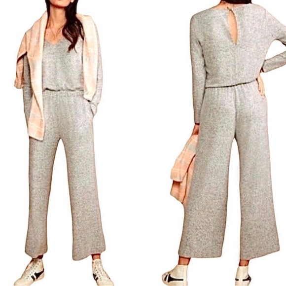 Lou & Grey Grey Long Sleeve Lounge Jumpsuit Sz XS - Picture 1 of 12
